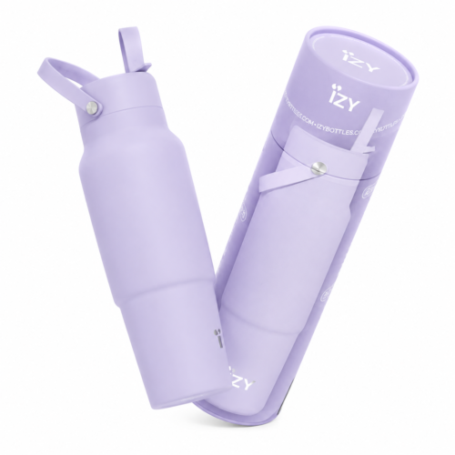 termo gertuvė su šiaudeliu „izy travel bottle“, šviesiai violetinė, 900 ml